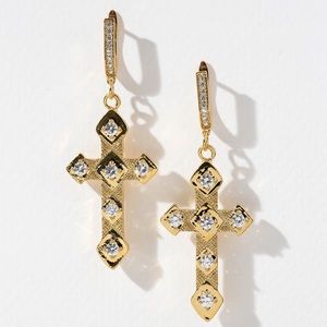 Vanessa Mooney Gold Cross Earrings